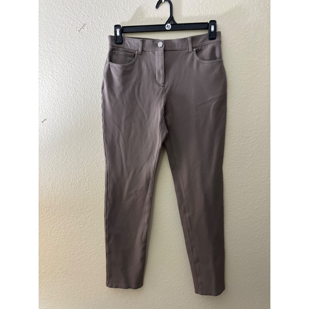 Chicos So Slimming Slim Leg Pants Taupe Brown Size 0 Regular 5-Pocket A1066